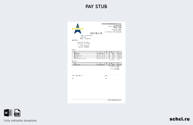 цифровая загрузка шаблона расчетной ведомости Norstar Ship Management